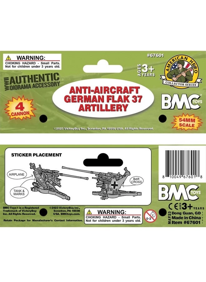 WW2 German Flak 37 Artillery - 4pc 1:32