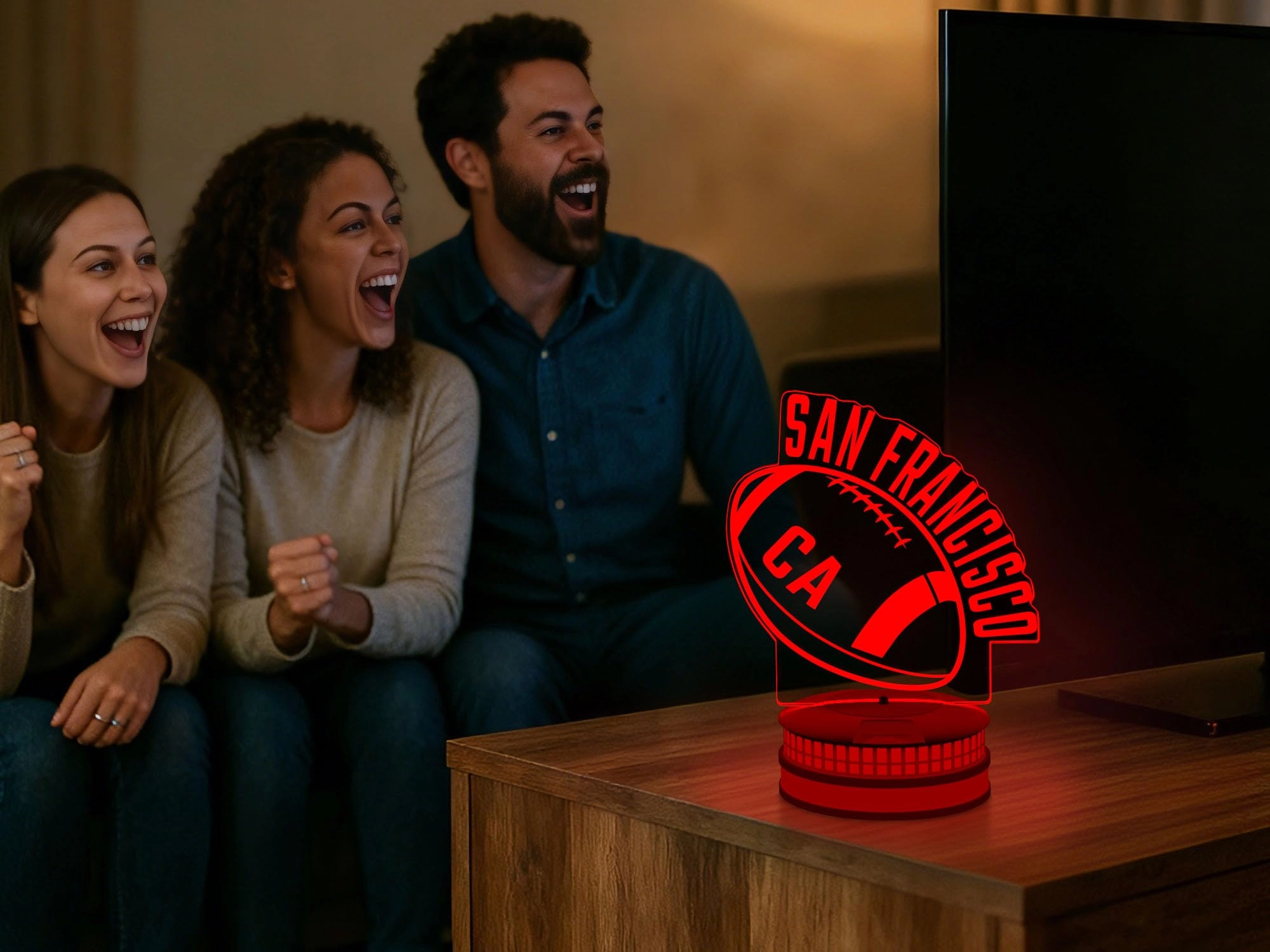3D Football San Francisco Night Light - USB 16 Color