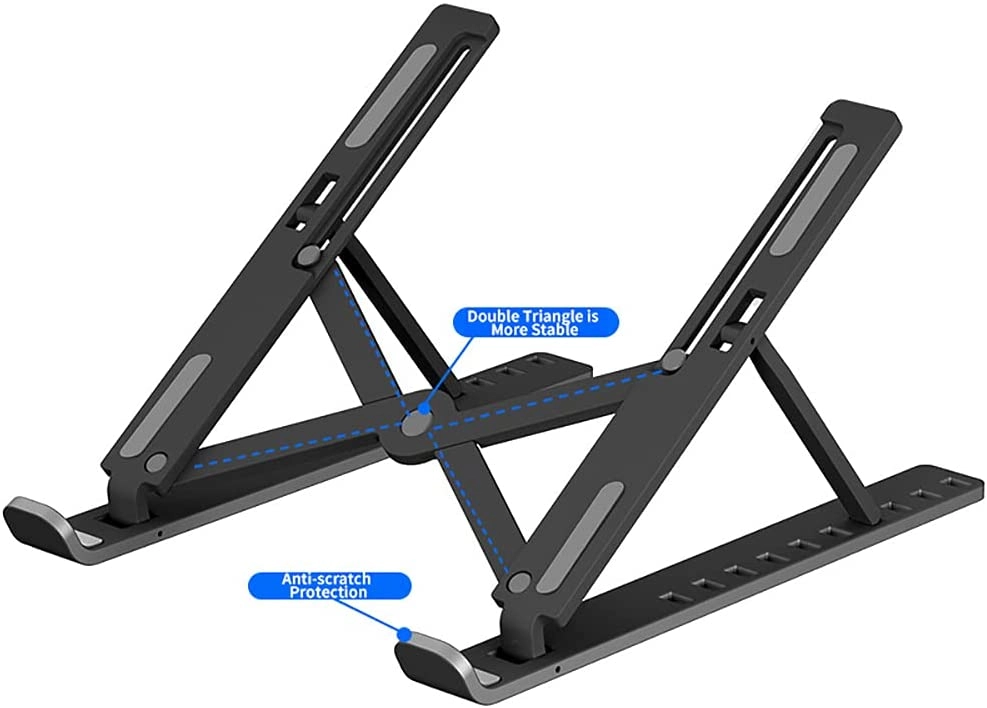 Ergonomic Foldable Height Adjustable Aluminum Portable Adjustable Laptop Stand