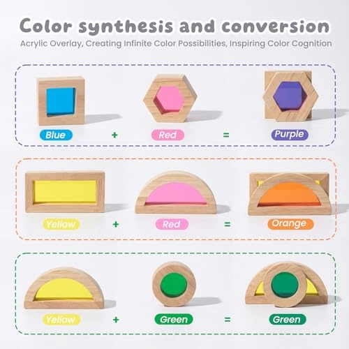 Rainbow Acrylic Building Blocks - 18 months - 8 years 12 pieces