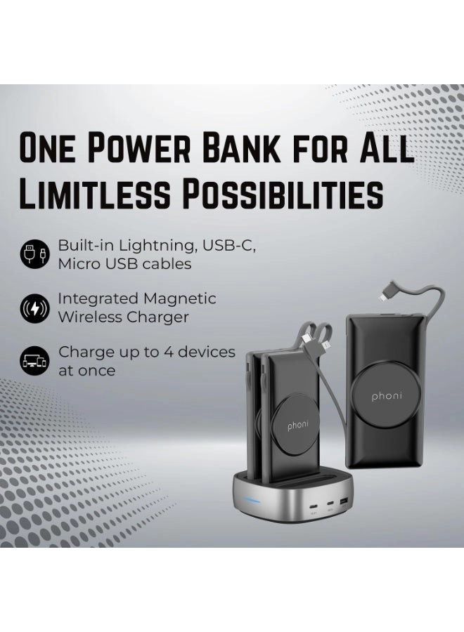 3 in 1 Magnetic Magsafe - 10000mAh 18W Fast-Charging Wireless charging
