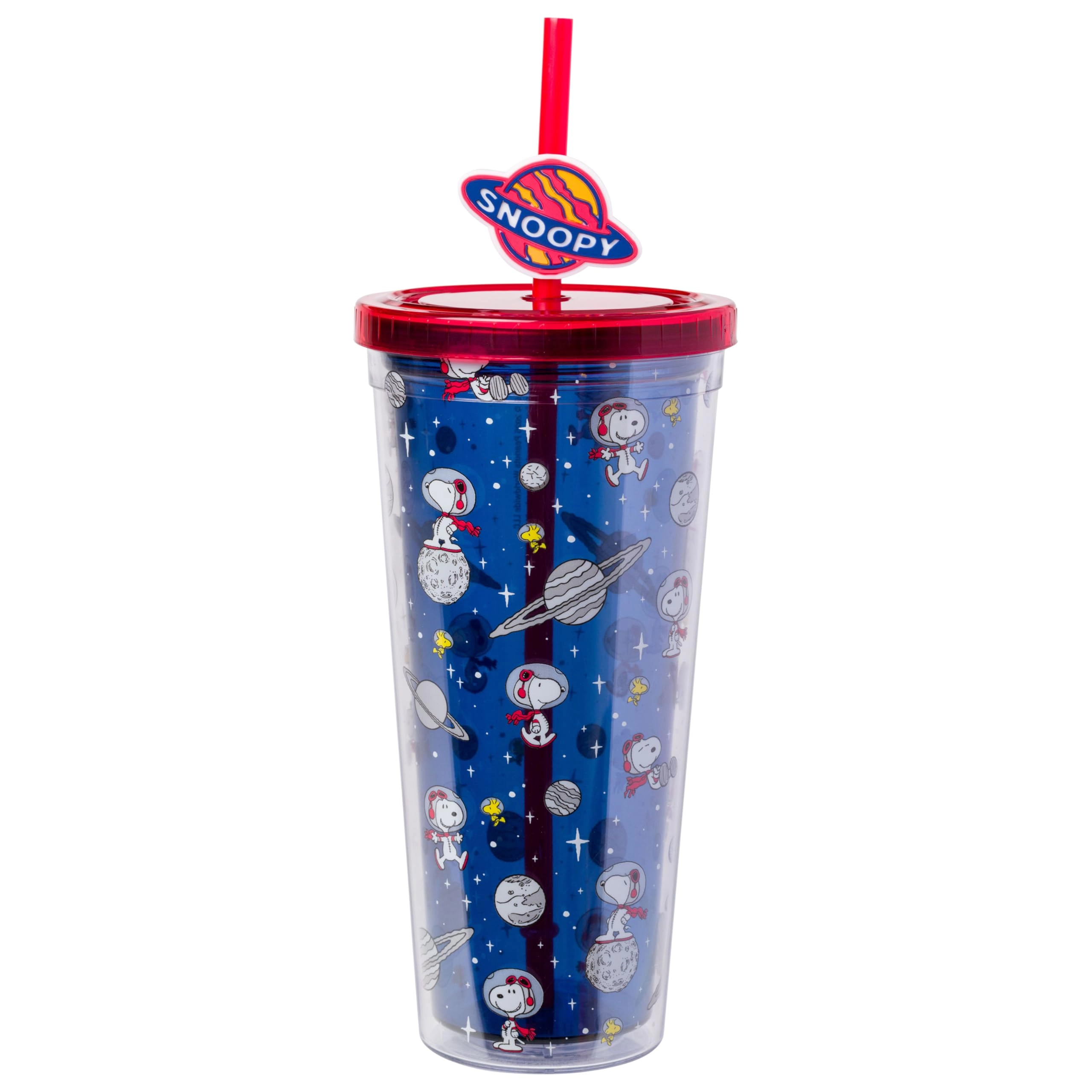 Silver Buffalo Peanuts Space Plastic Cold Cup - Snoopy and Woodstock