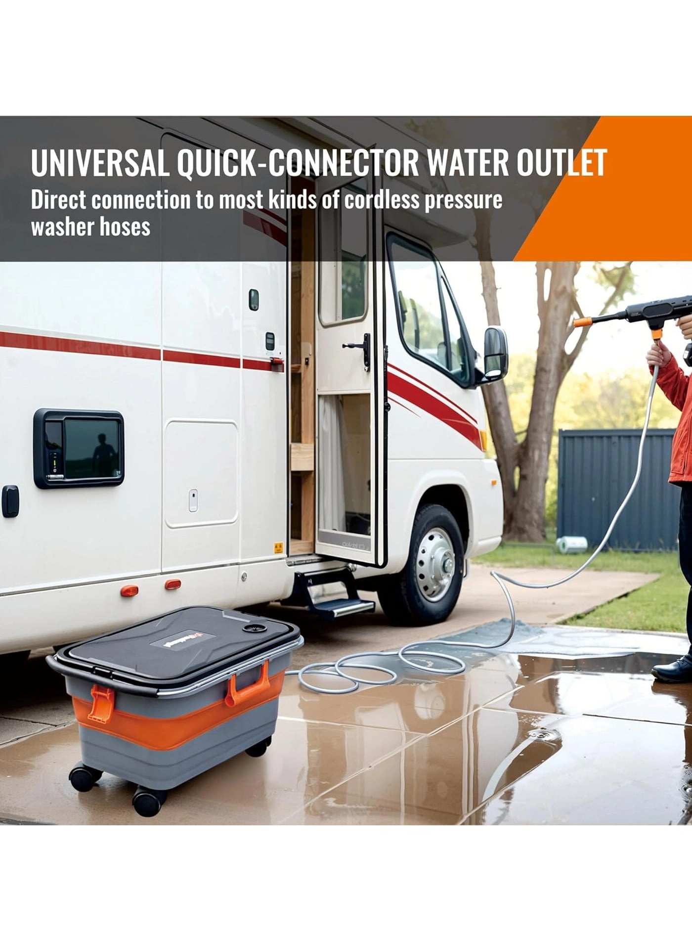 Collapsible 5.5 Gallon Bucket - Foldable Wheels & Handle