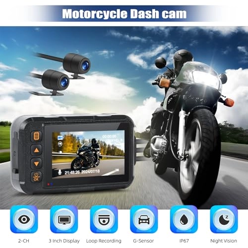 Motorcycle Dash Cam - 720P/480P 25 f/s