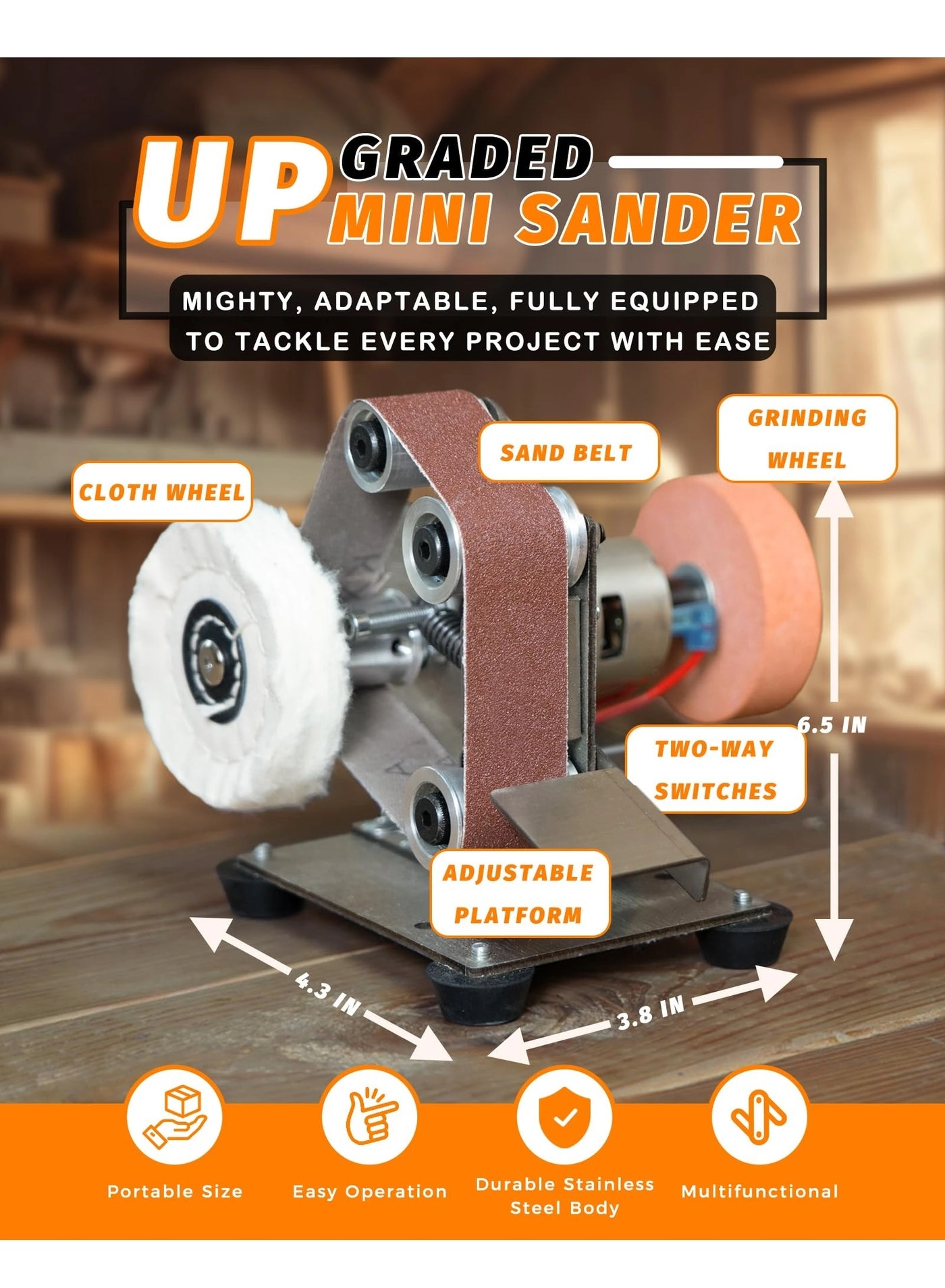 Mini Belt Sander - 15 Degree 7 Speed Kit