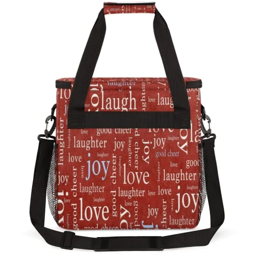 Coffee Maker Carrying Bag - Love Joy Laugh Letter Red Portable Single Serve
