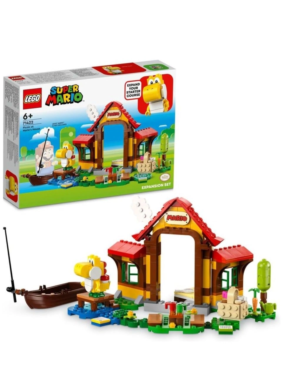 Super Mario Picnic at Mario's House Expansion Set (71422) - Yellow Yoshi figure compatible with 71360 71387 71403