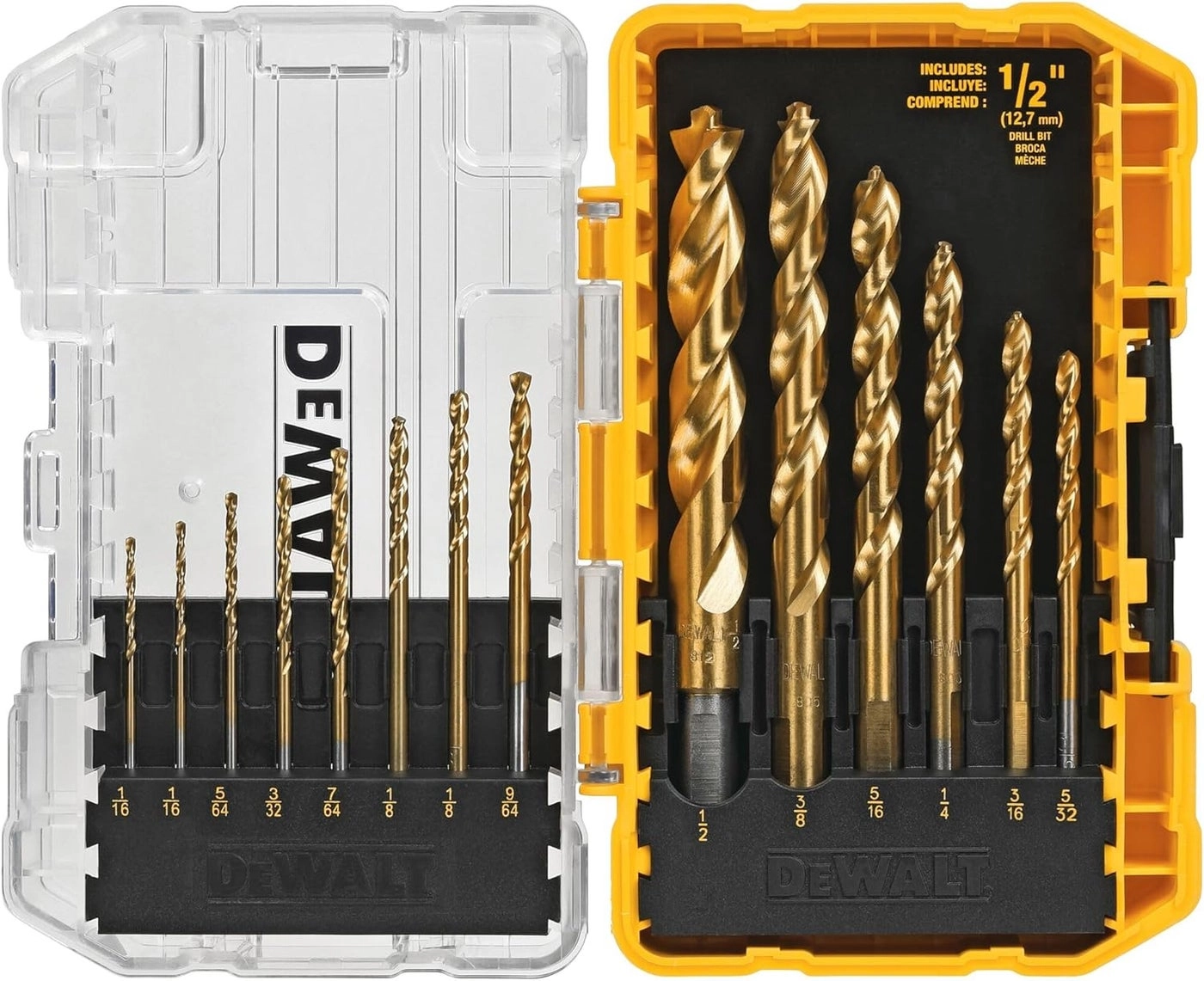 DeWALT Drill Bit Set - Titanium Nitride Coated 14Piece
