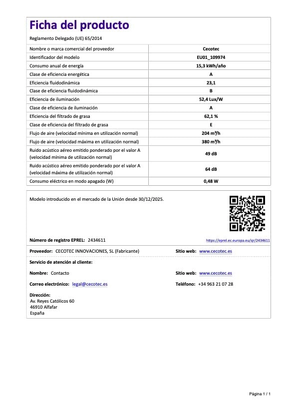 Bolero Flux PM 604000 - 382.5 m³/h 60 cm