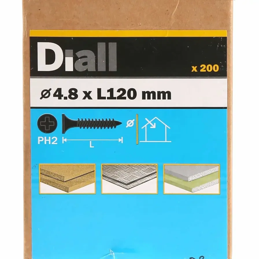 Carbon Steel Plasterboard Screw Pack 4.8mm 120mm