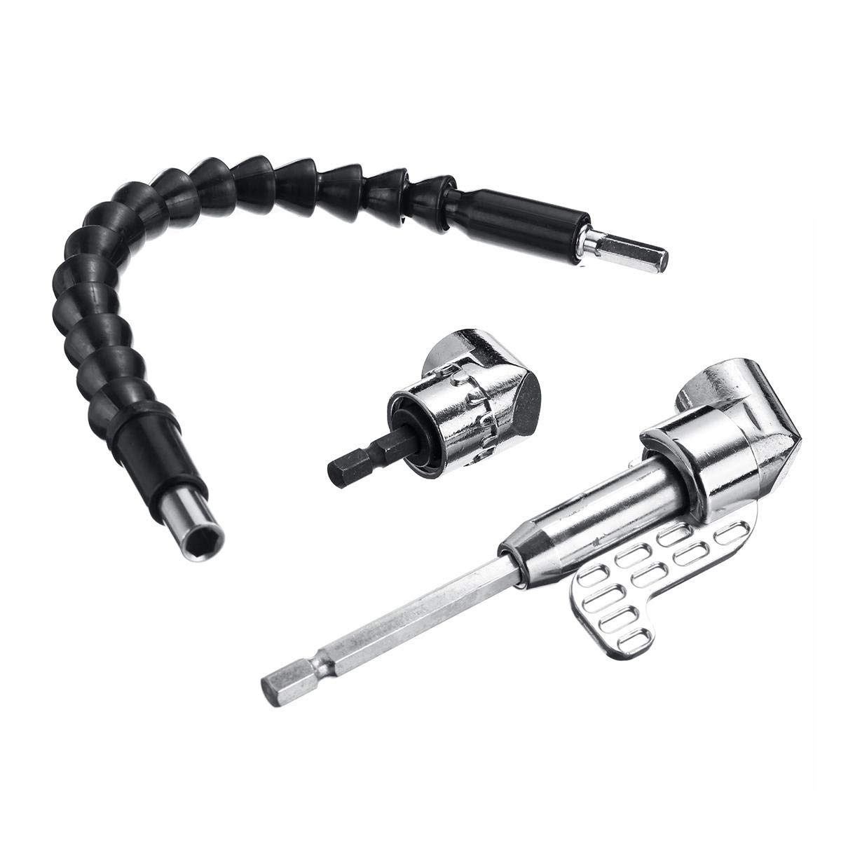 DIETISURE Right Angle Extension Driver - 1/4 Inch Hex Shank 105 Degree 300mm Flexible Shaft