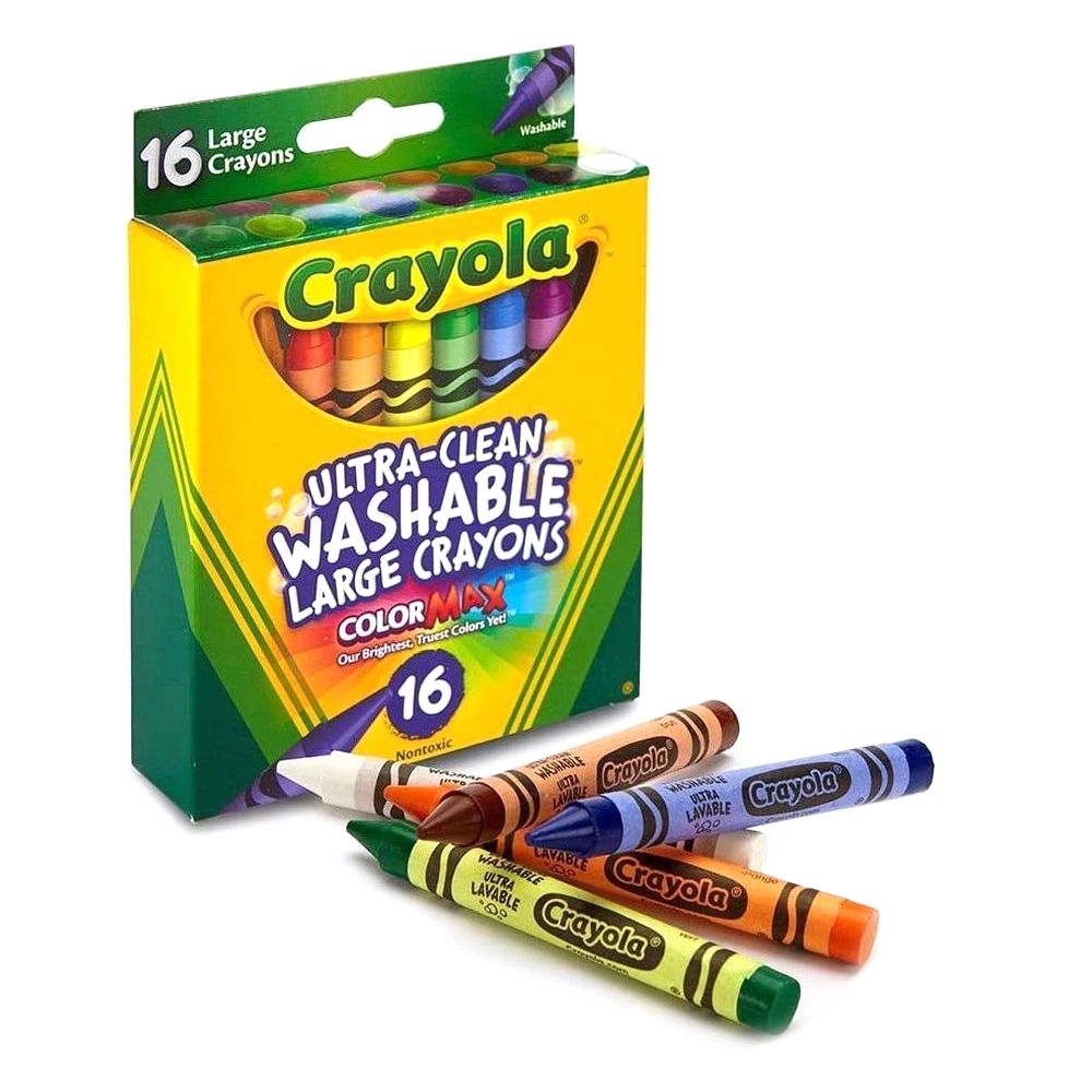 Ultra-Clean Washable Large Crayons - 16 Ct