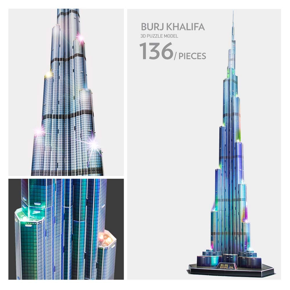 Burj Khalifa 3D Puzzle (AL-L133H) - 136 pcs, LED