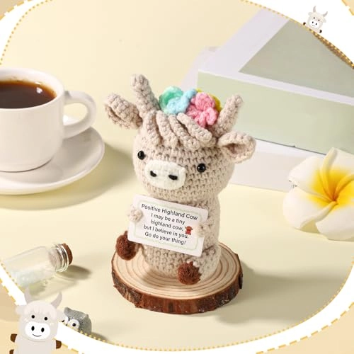 Positive Highland Cow 12 cm Crochet