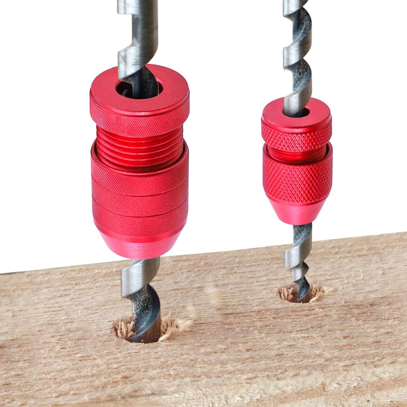 Drill Depth Stop - Aluminum 2 Pcs 5/64"-3/16",15/64"-7/16"