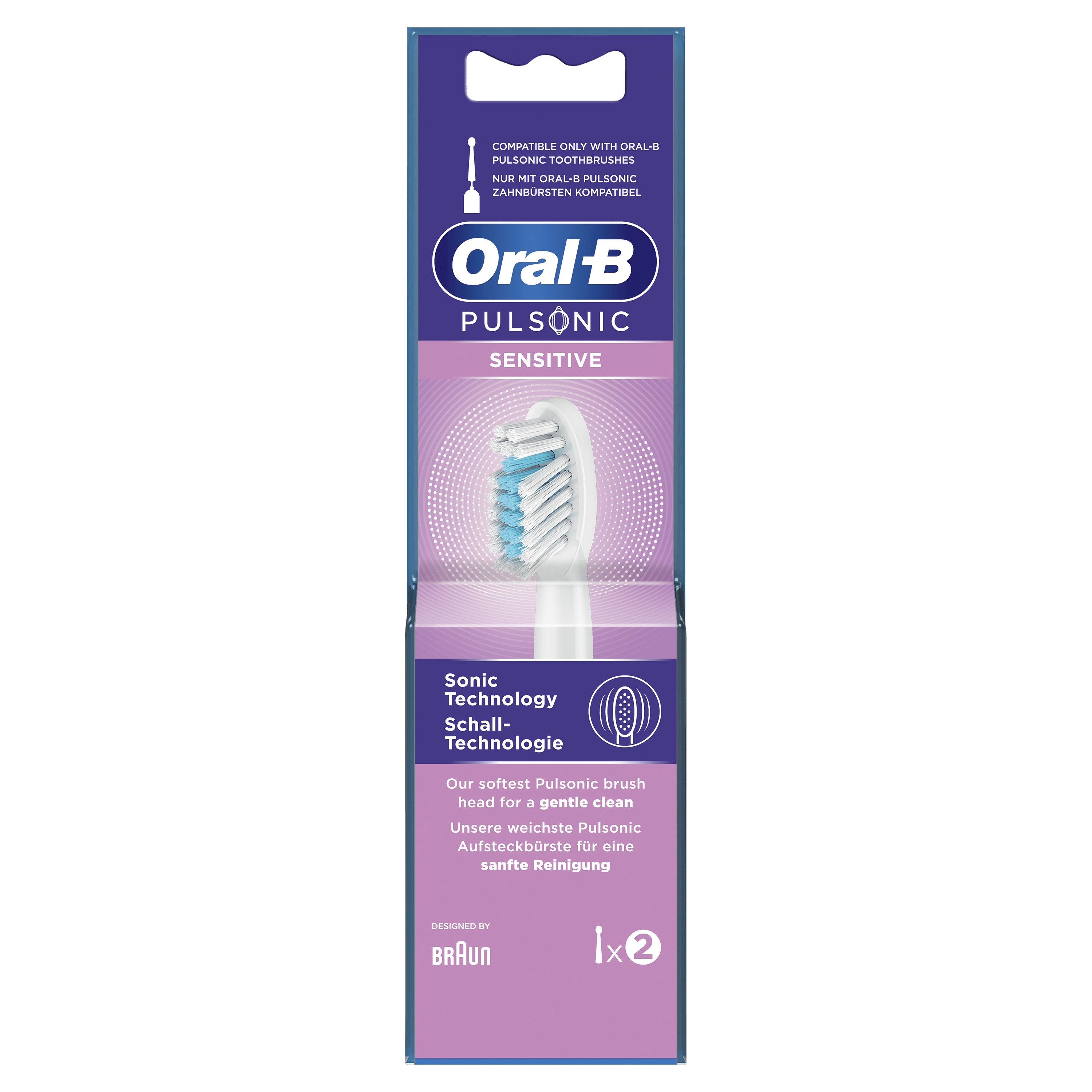 Sensitive Clean Replacement Toothbrush Brush Head - EB 60-2 2 piece(s) White