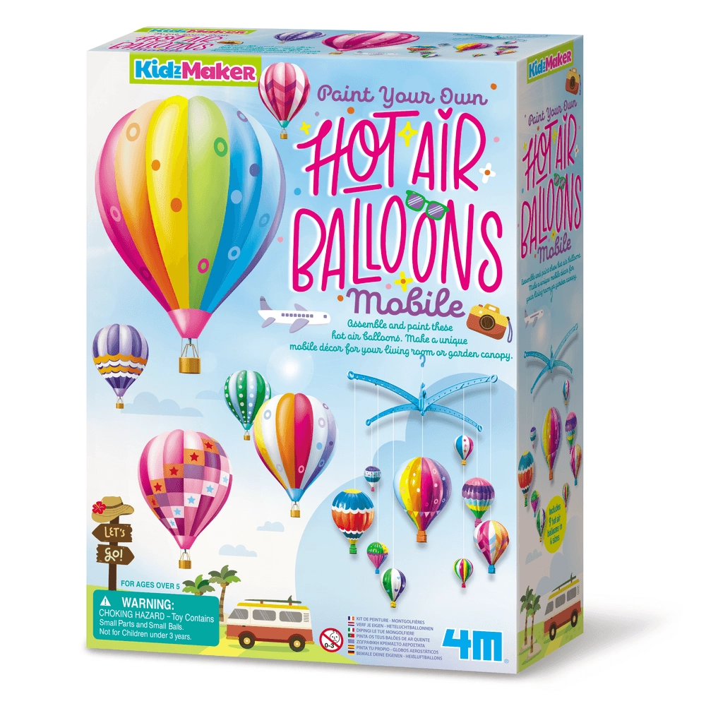 4M KidzMaker Hot Air Balloons Mobile Craft Kit - 5+ years 9 pieces
