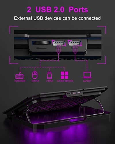 Upgrade Laptop Cooling Pad - 2 Fans 10-15.6 Inch