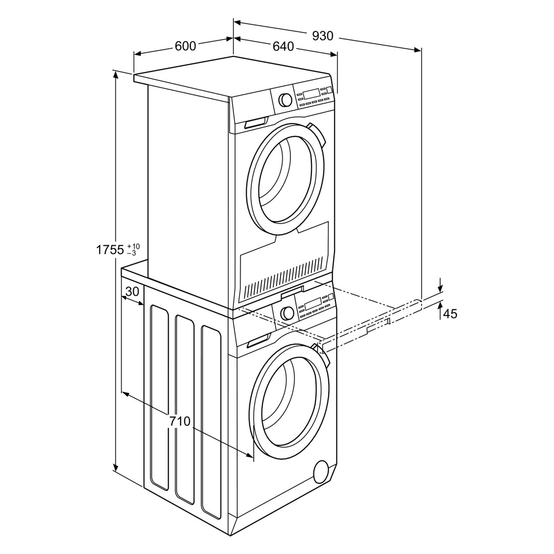 E1WYHSK1 - compatible with front-loading washers and dryers