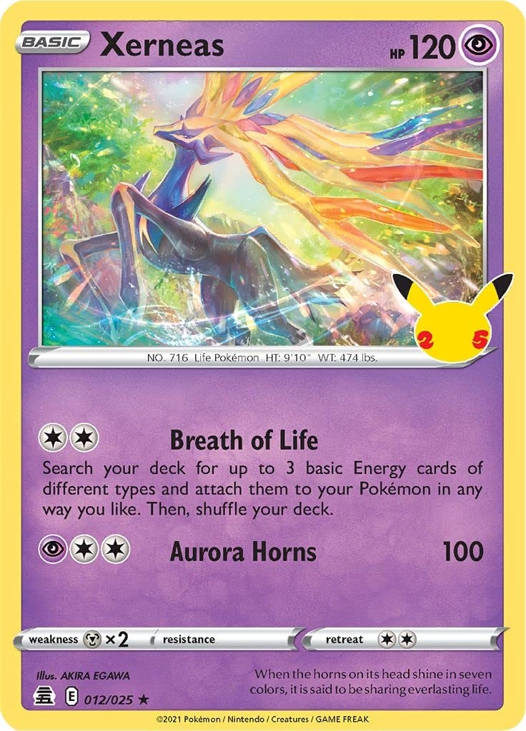 Pokémon Pokemon Xerneas 012/025 - Celebrations 25th Anniversary English + Toploader