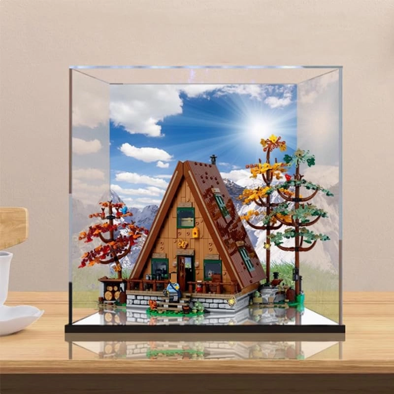 A-Frame Cabin Display Box (21338) - 50x35x30cm Mirror Bottom+background