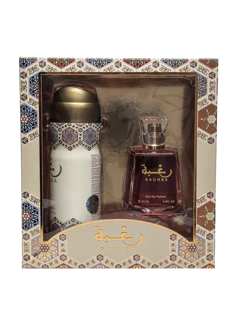 Raghba Eau de Parfum - 100ml + Perfumed Deodorant - 200ml