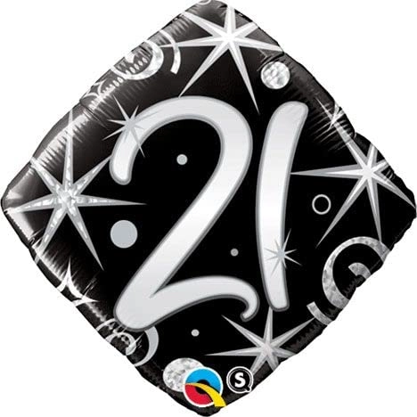 Party Zone Elegant Sparkles & Swirls Diamond - 18" Foil Balloon