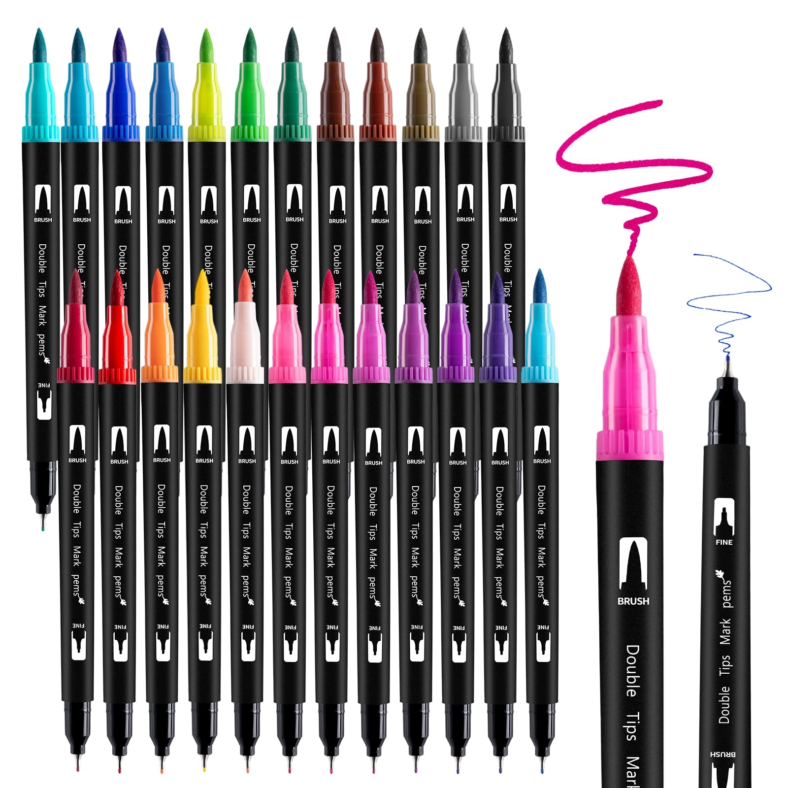 thboxes Colouring Pens - 24 Colours Dual Tip