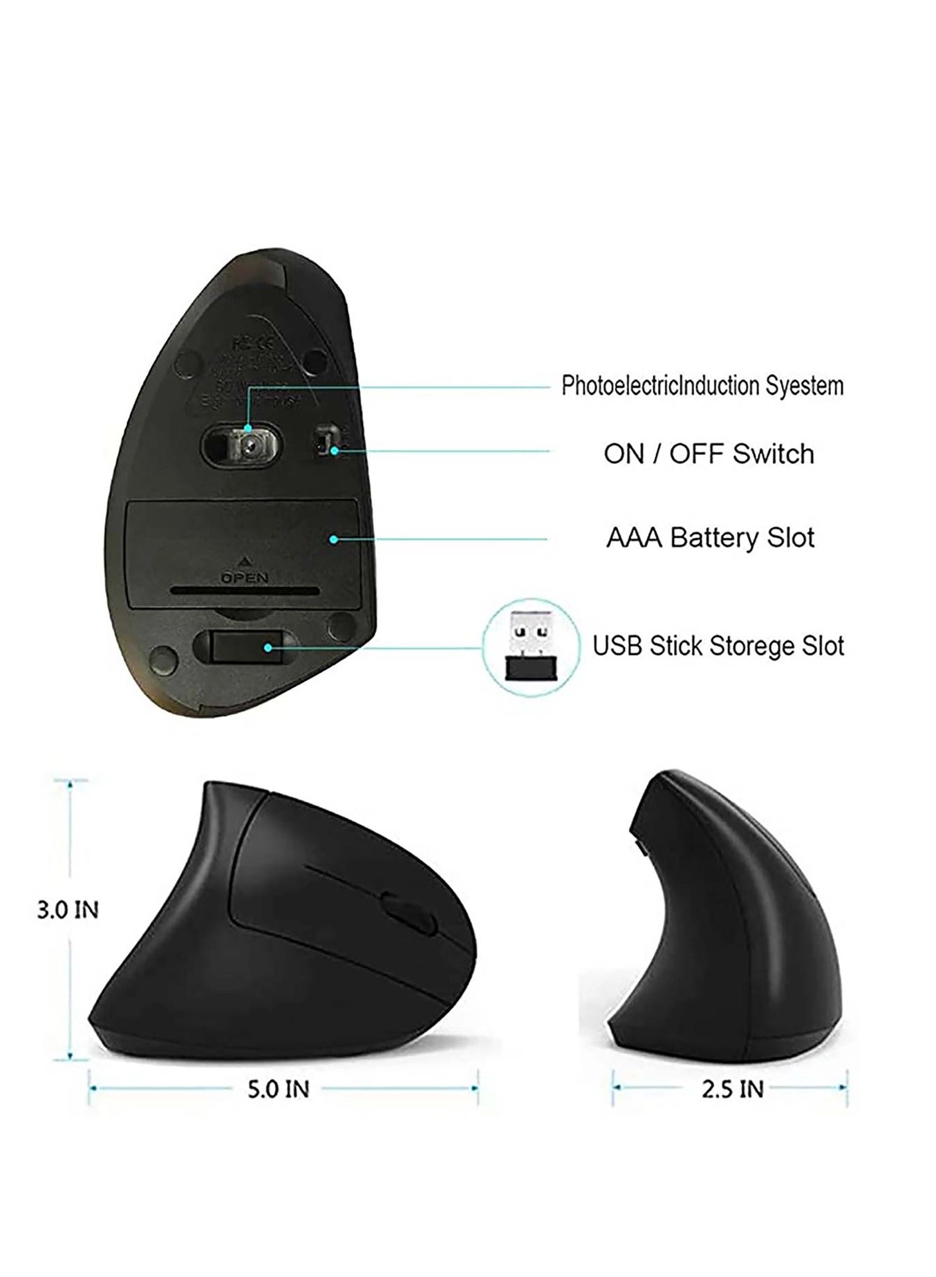 Ergonomic Vertical Mouse - Wireless