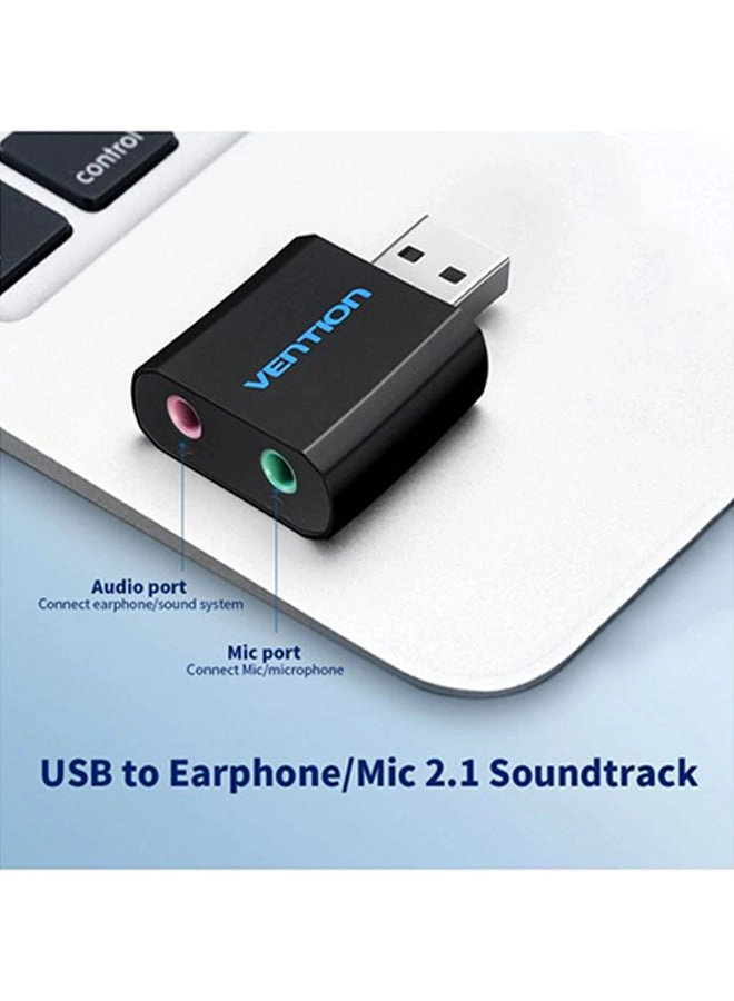 Sound Card Adapter - USB Earphone/Mic Noise Reduction
