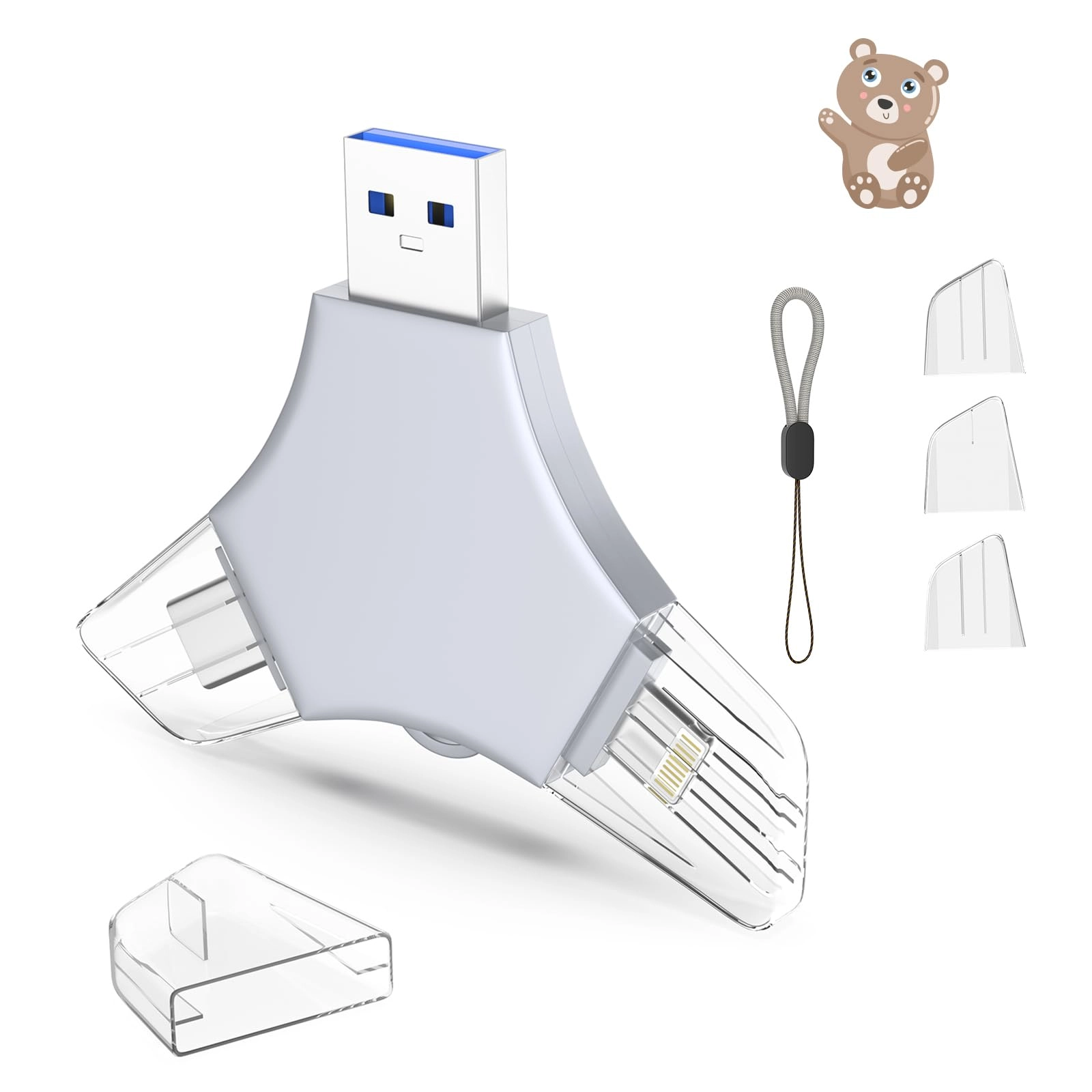 USB 3.0 Flash Drive - USB/Lightning/Type C 64GB