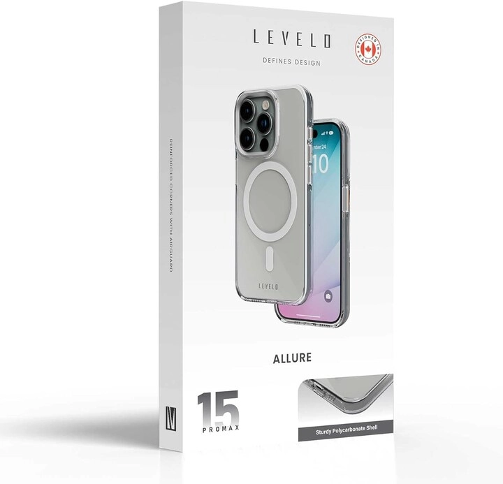 LEVELO Allure Clear Case with MagSafe for iPhone 15 Pro