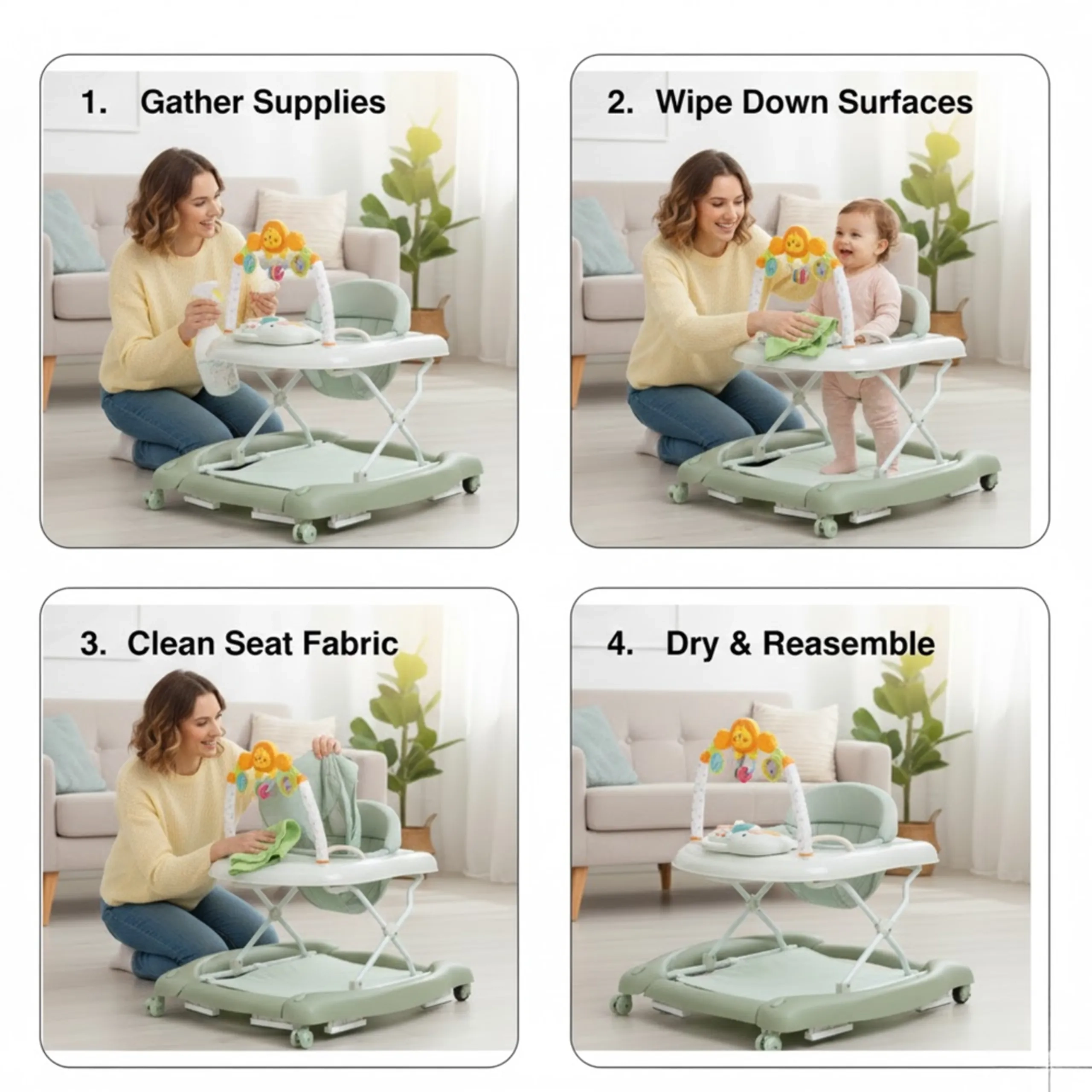 5 In 1 Baby Walker Set - Green