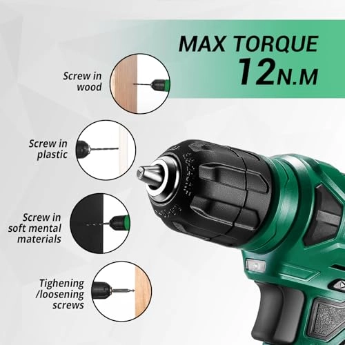 Cordless Drill + Toolbox + Hand Tool Set - 8V