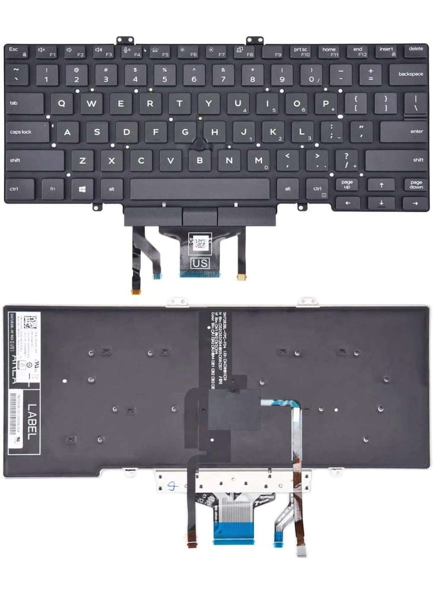 Latitude 3400 5400 5401 5410 5411 7400 7410 Series - Replacement Keyboard Backlit Pointer US Layout