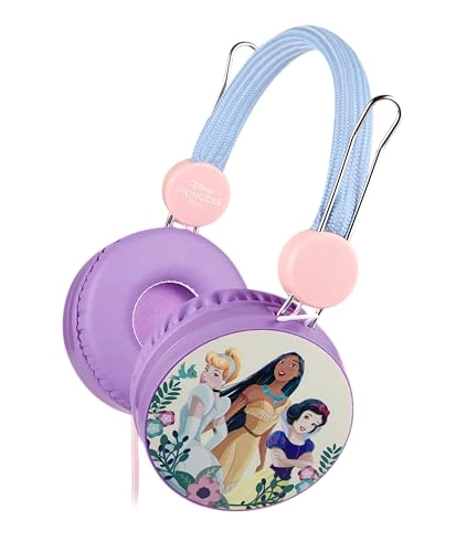 SMD Technologies Disney Princess Aux Headphone - 10 Stickers Padded Earcups Plug and Play