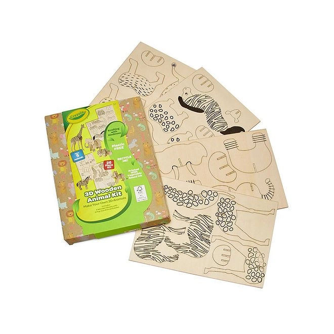 3D Wooden Animal Activity Craft Kit - 26 Pieces