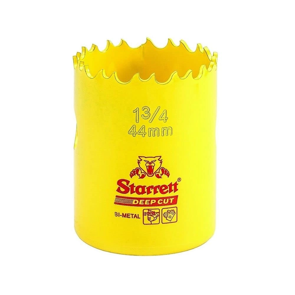 The L.S. Starrett Company BiMetal Deep Cut Hole Saw - 44mm Wood Metal Steel