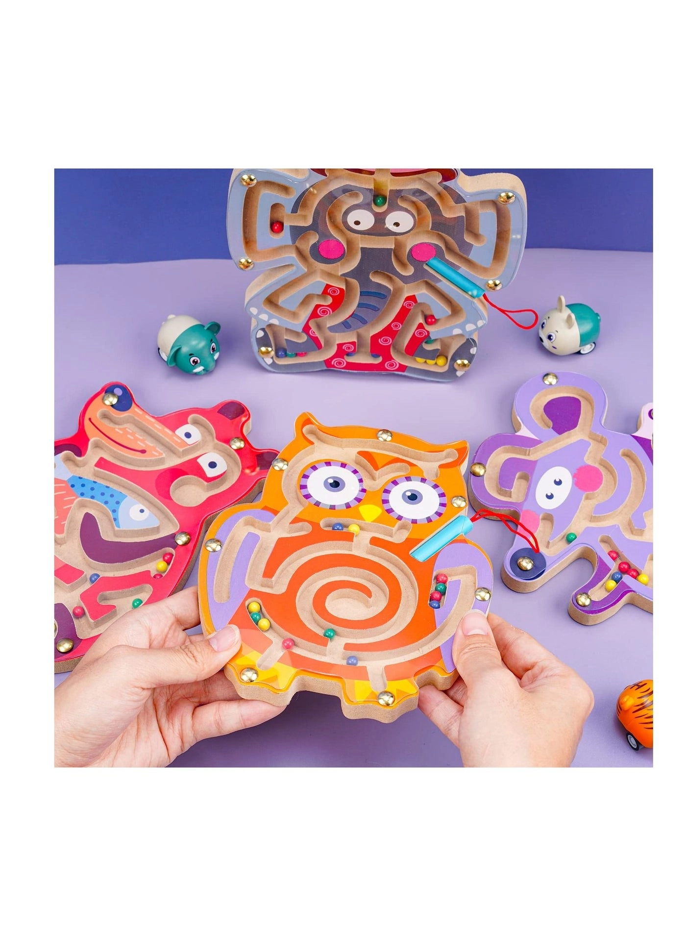 Animal Magnetic Maze Toys - 4 pieces STEM