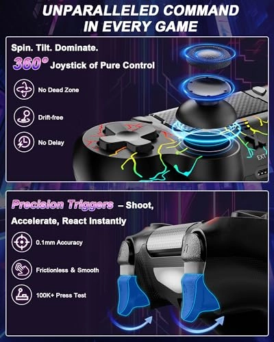 Wireless Controller - RGB BLACK PS4 PS4 Slim PS4 Pro PC