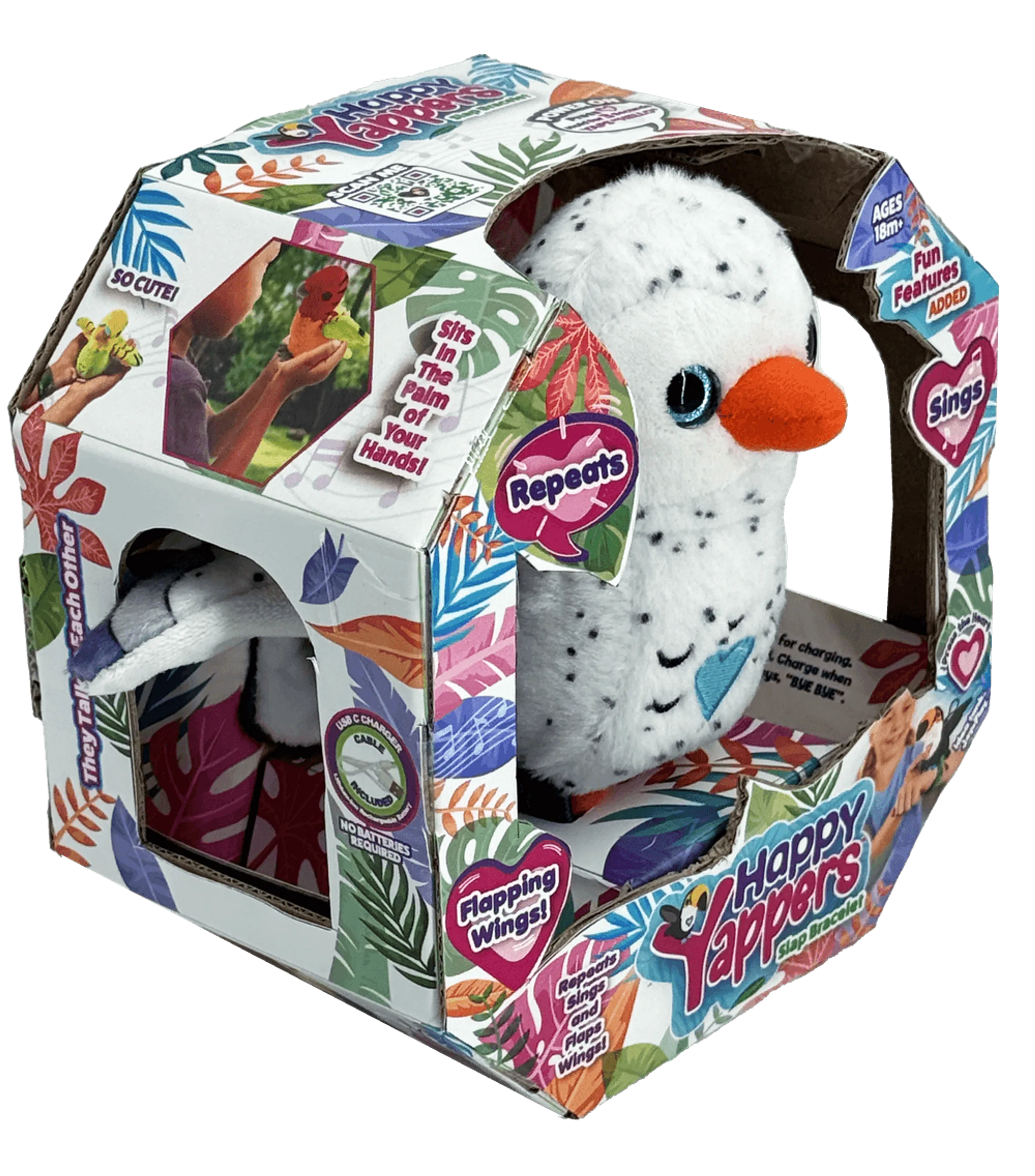 White Owl Plush Toy - lifelike bird sounds