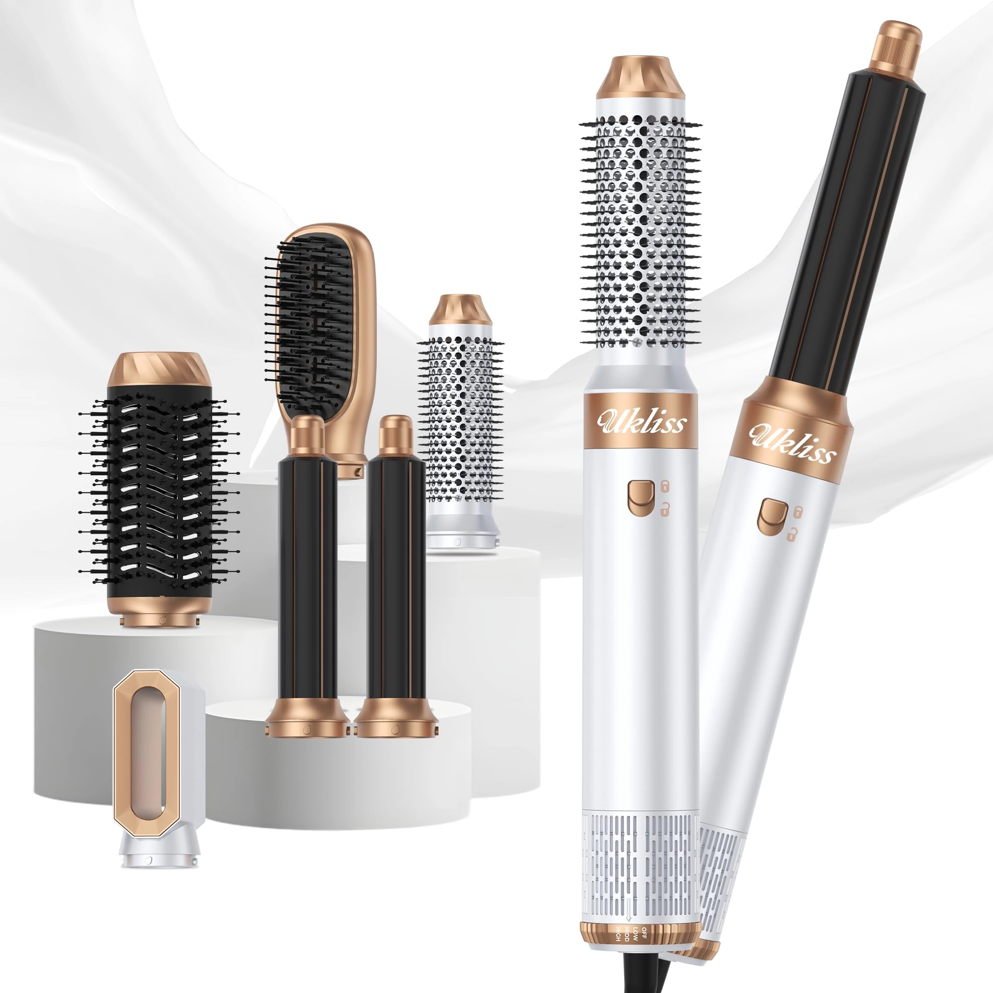 ukliss Hair Dryer Brush 6 in 1 - 110000 RPM Gold