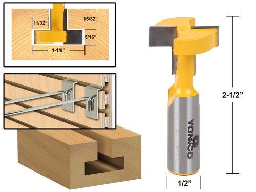 T Track T Slot Router Bit - 1-1/8-Inch 1/2-Inch Shank