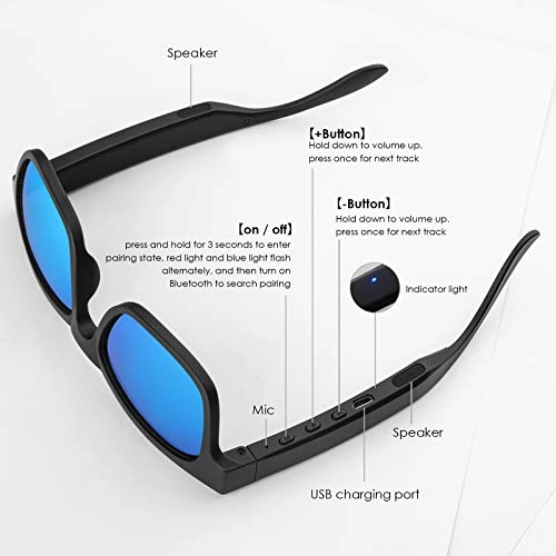 Smart Audio Sunglasses - Bluetooth 5.0 60H Dual Battery