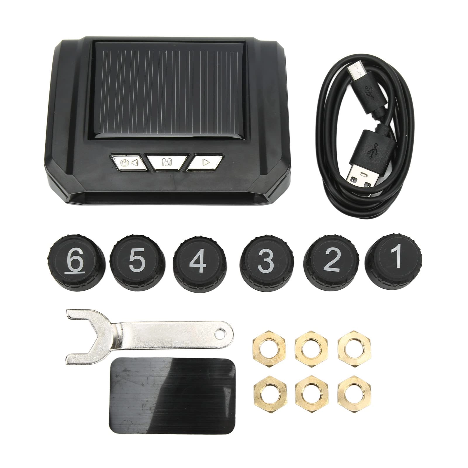 TKSE Tire Pressure Monitoring System - 6 Sensors Wireless Solar Powered