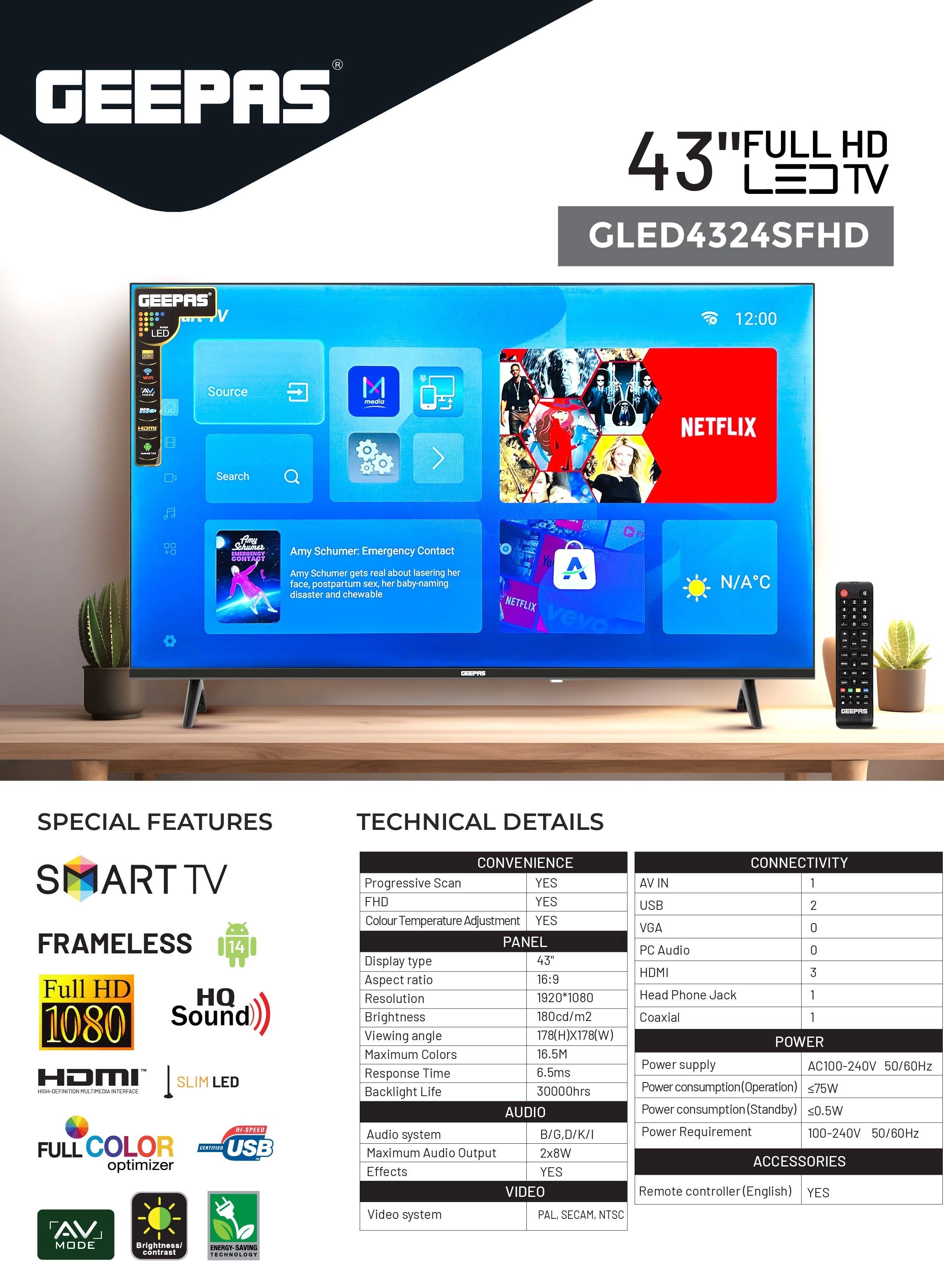 GLED4324SFHD - 43 in