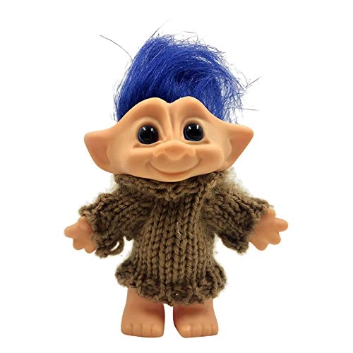 Good Luck Troll Dolls - 10cm Blue Hair W/Clothes