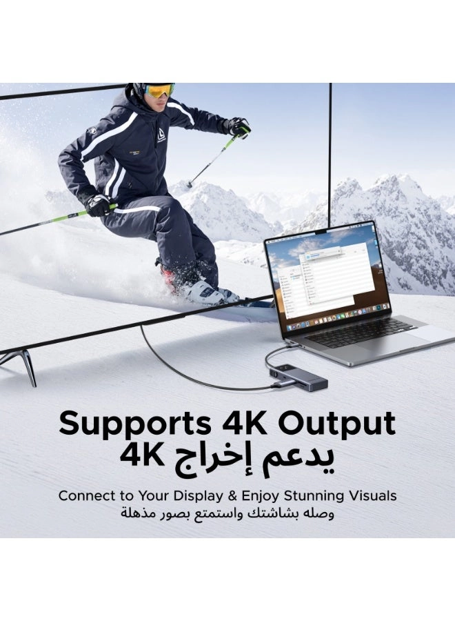 UNO 6-In-1 USB-C HUB - 2xUSB-A3.2 2xUSB-C3.2 100W PD