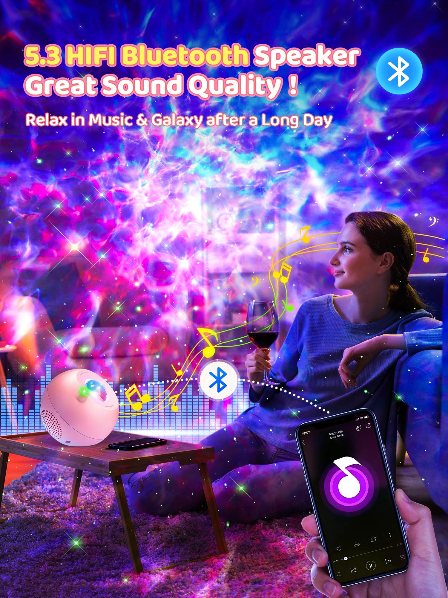 Galaxy Projector - 4 IN 1 Pink