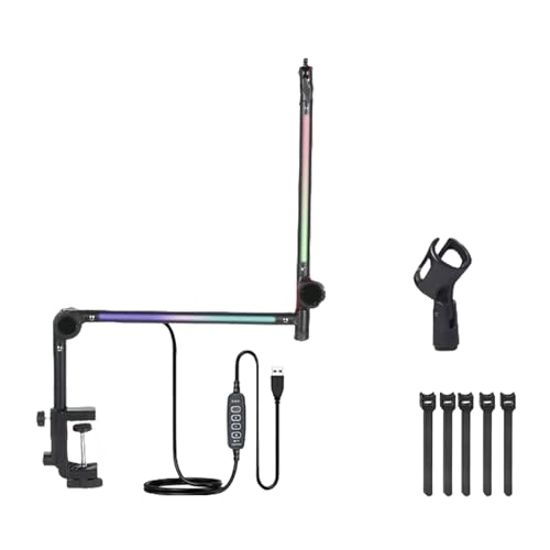 Microphone Boom Arm - With Light Multi Directional Adjustable